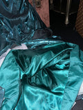 Chic Dark Green Strapless Herringbone Satin Prom Dress HZ1022