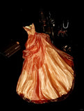 Beautiful Orange Tube Top Puffy Princess Long Prom Dress HZ1022