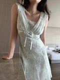 Beautiful Light Green Sleeveless Lace Elegant Birthday Party Homecoming Dress HZ1022