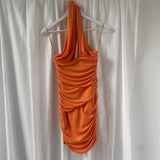 Beautiful Orange Halter Neck Deep V neck Revealing Backpack Hip 17th Birthday Homecoming Dress HZ1022