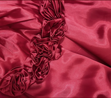 Beautiful Red Strapless Three-dimensional Rose Satin A-line Long Prom Dress HZ1022