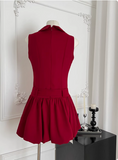 Beautiful Red Three-dimensional Flower Sleeveless Polo Collar Sleeveless Flower Bud Birthday Short Skirt Homecoming Dress HZ1022