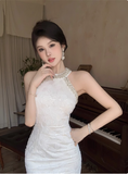 21st Birthday Sequined Halter Neck Off Shoulder Dark Pattern Hip Homecoming Dress HZ1022