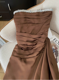 chic ball gown brown homecoming dress 16th birthday outfits HZ1022