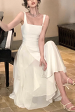 A Line Square Neck Prom Dress, Ankle Length Birthday Outfits HZ1022