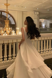 A Line Square Neck Prom Dress, Ankle Length Birthday Outfits HZ1022