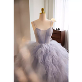 Stunning Ball Gown Spaghetti Straps Tulle Lavender Sweet 16 Dresses HZ1024