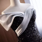 Sparkly Mermaid Off The Shoulder Sequin Black Long Prom Dresses HZ1024