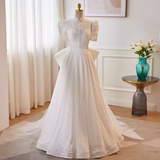 Vintage Ball Gown White Lace Long Wedding Dresses HZ1024