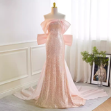 Sparkly Mermaid Pink Sequin Long Prom Dress HZ1024