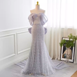 Sparkly Mermaid Blue Sequin Long Prom Dress HZ1024