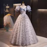 Vintage Ball Gown Sequin Blue Sweet 16 Dresses HZ1024