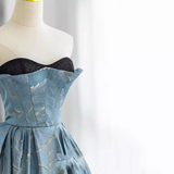 Ball Gown Strapless Blue Long Prom Dress HZ1024