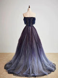 Elegant Ball Gown Off The Shoulder Long Tulle Prom Dress HZ1024