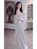 Mermaid Off The Shoulder Sequin Long Prom Dress HZ1024