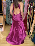 Beautiful A Line Spaghetti Straps Green Long Prom Dresses Backless Satin Evening Gowns HZ1022