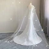 Fairytale White Satin Wedding Dress Mermaid Maxi Dresses for Bride HZ1024