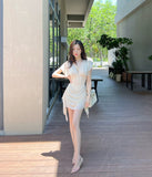 Sheath V-Neck Short Homecoming Dress Satin Birthday Dress HZ1024