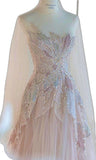 Pink StraplessTulle Ball Gown Beaded Shiny Prom Dress Pink Sweet 16 Dress HZ1024