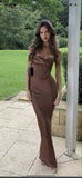 Brown Prom Dresses Sexy Prom Dress Birthday Outfits HZ1022