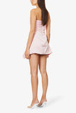 Simple Sheath Strapless Pink Short Tight Homecoming Dresses With Ruffles HZ1024
