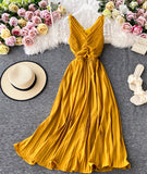 Simple V-neck Dress Sleeveless Dress HZ1022