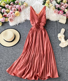 Simple V-neck Dress Sleeveless Dress HZ1022